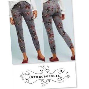 Anthropologie Pilcro and the Letterpress Hi Rise Floral Skinny Pants